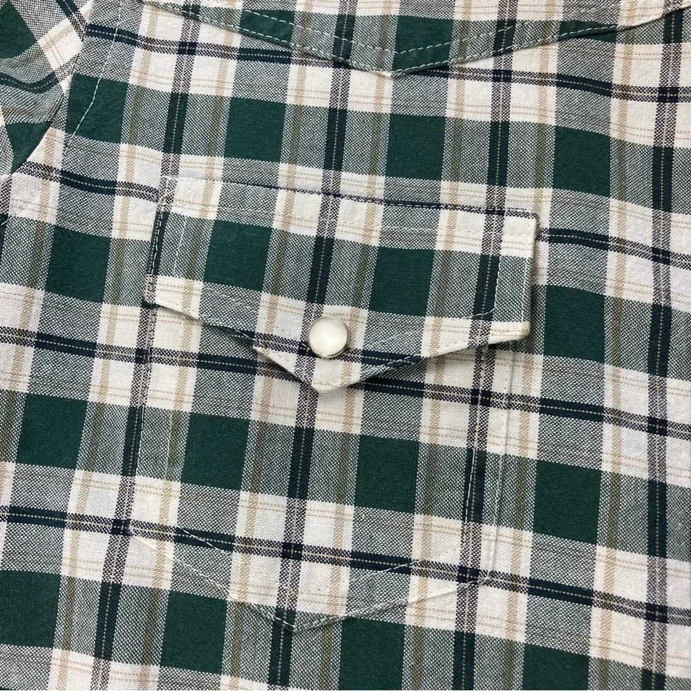 Vintage Rockies Forest Green Plaid Pearl Snap Western Shirt XL - Picture 8 of 14